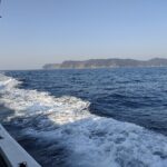 沼島周辺の海と船の波